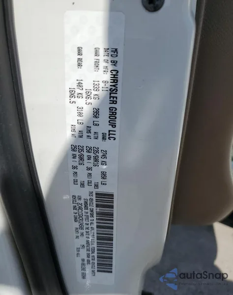 2012 Chrysler Town & Country Touring L из США, поврежденный, VIN 2C4RC1CGXCR124509